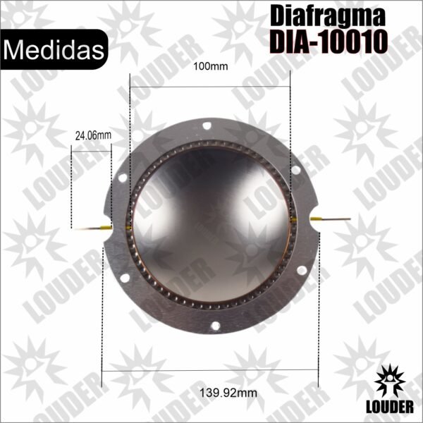 DIA-10010 Diafragma repuesto para Tweeter Driver 100mm