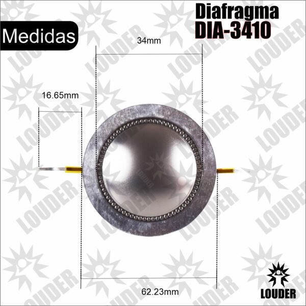 DIA-3410 Diafragma repuesto para Tweeter Driver 34mm