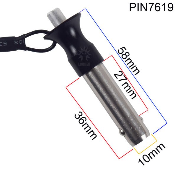 PIN7619 Perno pin para uniones herraje line array 10x27mm