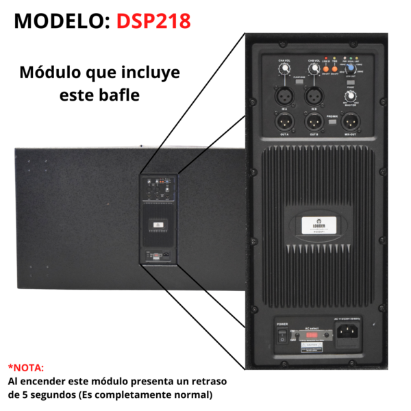 DSP218 Subwoofer Amplificado Dsp Doble Bocina 18