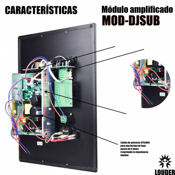 MOD-DJSUB MODULO AMPLIFICADOR GRAVES SUBWOOFER AMPLIFICA 2 GRAVES 600W TOTALES