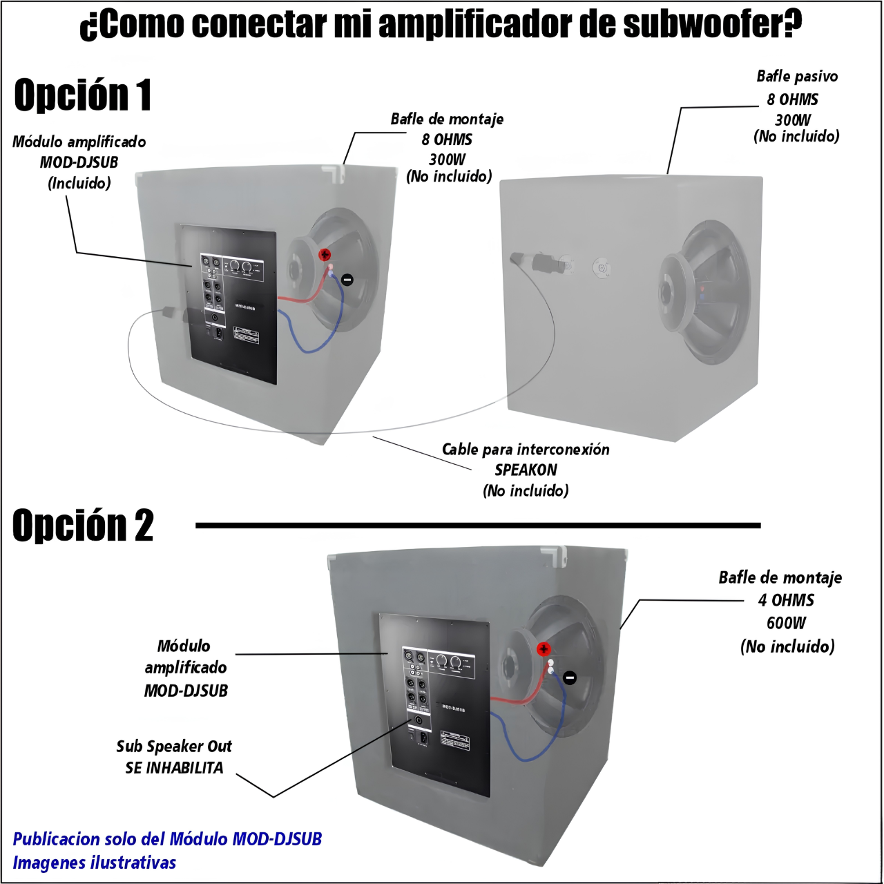 MOD-DJSUB Módulo bi-amplificado subwoofer 600w