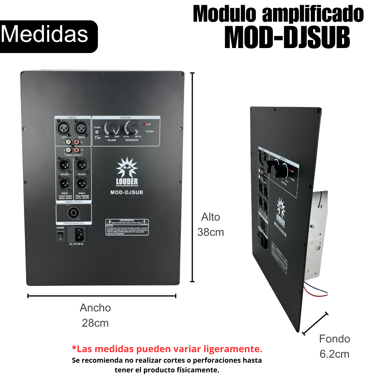 MOD-DJSUB Módulo bi-amplificado subwoofer 600w
