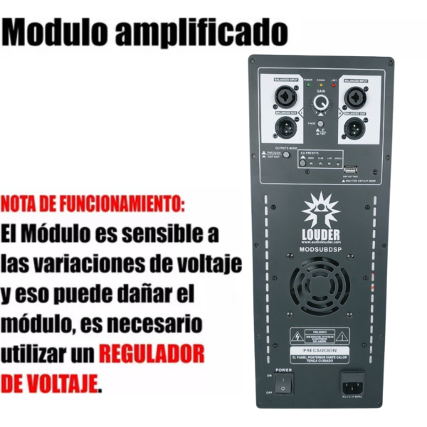 MODSUBDSP Módulo Amplificado DSP Subwoofer Clase D 1200W