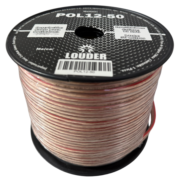 POL12-50 Rollo De Cable Para Bocina Calibre 12 Polarizado 50m