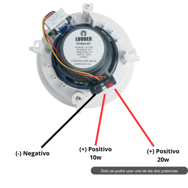 YCS03-6T Bocina Plafon Con Transformador 100v Ambiental 6.5 Pulgadas