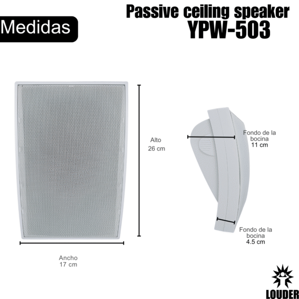 YPW-503 Bocina Sonido Ambiental De Pared 6 Pulgadas 10W/100V