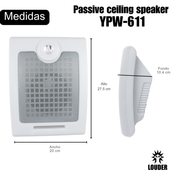 YPW-611 Bocina Pared Sonido Ambiental 6 Pulgadas Linea 100v