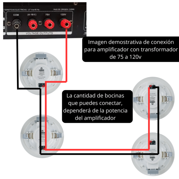 YPW-616A Bocina Sonido Ambiental Sobreponer Plafón Techo con Transformador