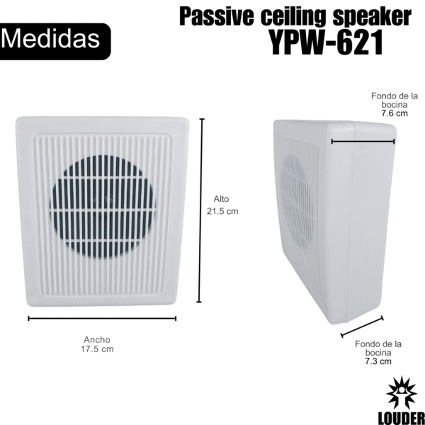 YPW-621 Bocina Sonido Ambiental 5 Pulgadas Transformador 100v Pared