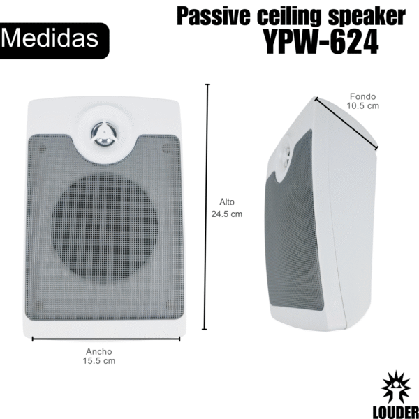 YPW-624 Bocina 5.25 Pulgadas Pared Sonido Ambiental Linea 70/100v