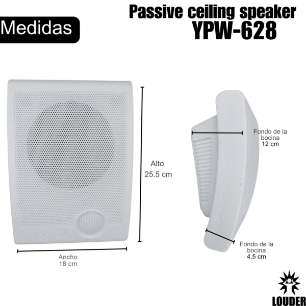 YPW-628 Bocinas Sonido Ambiental 10w/100v De Pared 6 Pulgadas