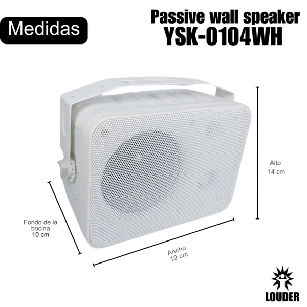 YSK-0104WH Bafle Ambiental Exterior Interior Bocina Sonido Ambiental