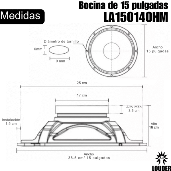 LA15014OHM MEDIDAS