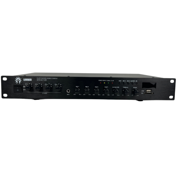 MIX4Z100 Amplificador Ambiental 4 Zonas 25W x Zona – Total 100W RMS