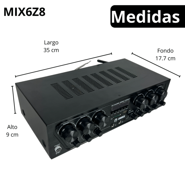 MIX6Z8 Amplificador Ambiental 6 Zonas Estéreo